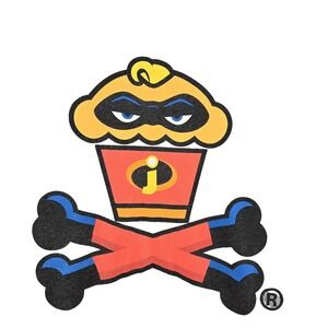 Johnny Cupcakes Shirt Mens XL Gray Incredibles Mashup Crossbones Superhero Tee